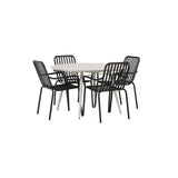 Lina Spisebord Rundt120 cm + Peking spisestoler Venture Design Spisegruppe