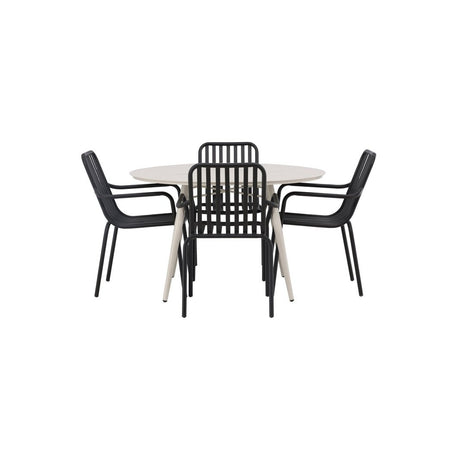 Lina Spisebord Rundt120 cm + Peking spisestoler Venture Design Spisegruppe