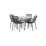 Lina Spisebord Rundt120 cm + Peking spisestoler Venture Design Spisegruppe