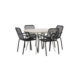 Lina Spisebord Rundt120 cm + Peking spisestoler Venture Design Spisegruppe