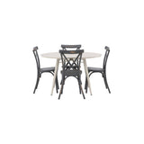 Lina Spisebord Rundt120 cm + Tablas spisestoler Venture Design Spisegruppe