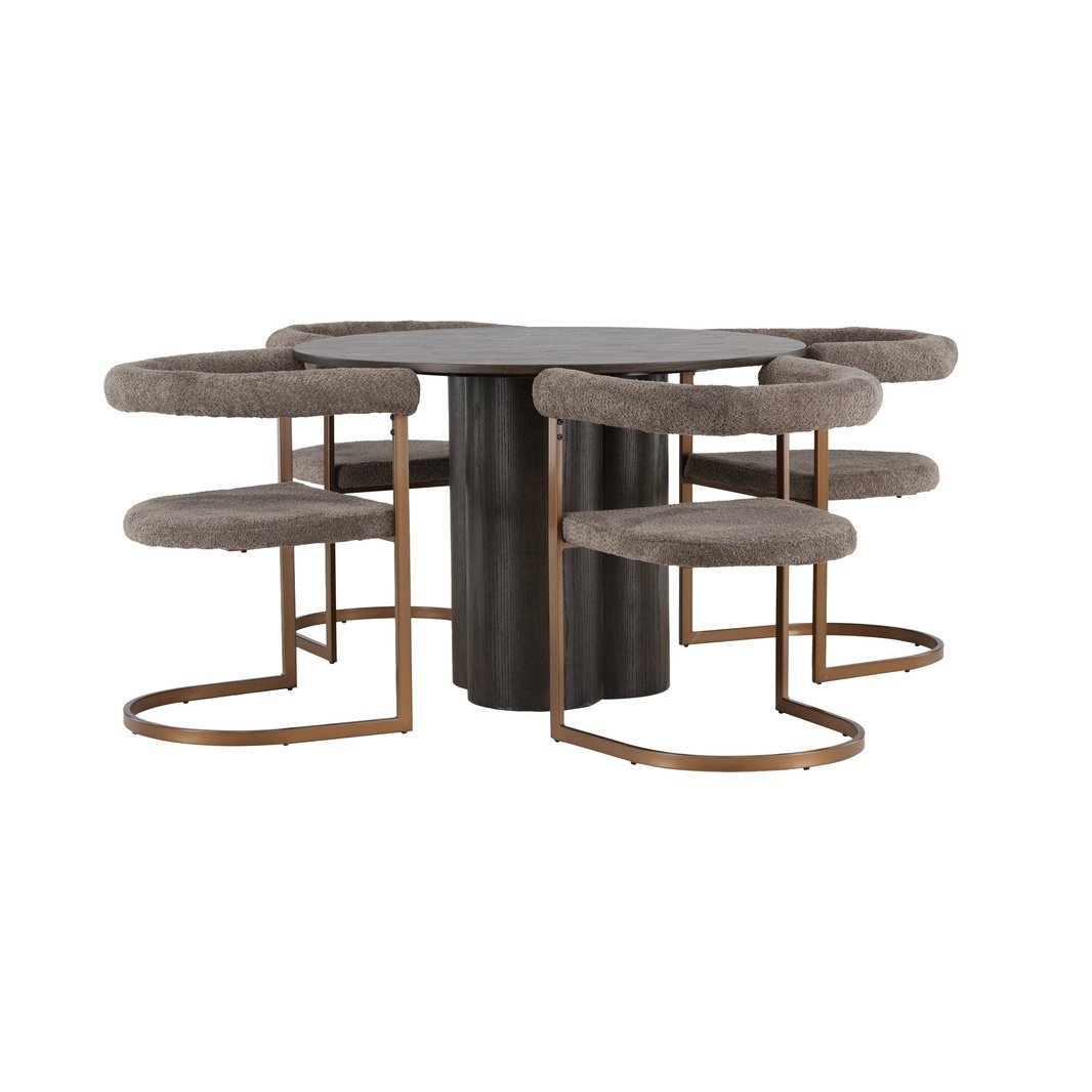 Olivia spisebord + Morning spisestoler Venture Design Spisegruppe