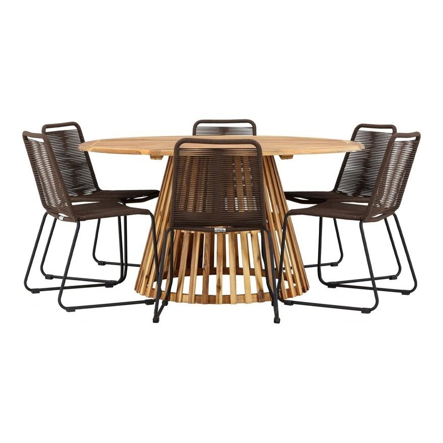 Tucumán Spisebord ø120 + Lindos spisestoler Venture Design Spisegruppe