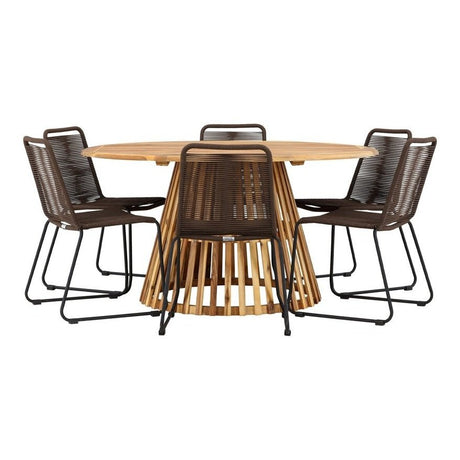 Tucumán Spisebord ø120 + Lindos spisestoler Venture Design Spisegruppe