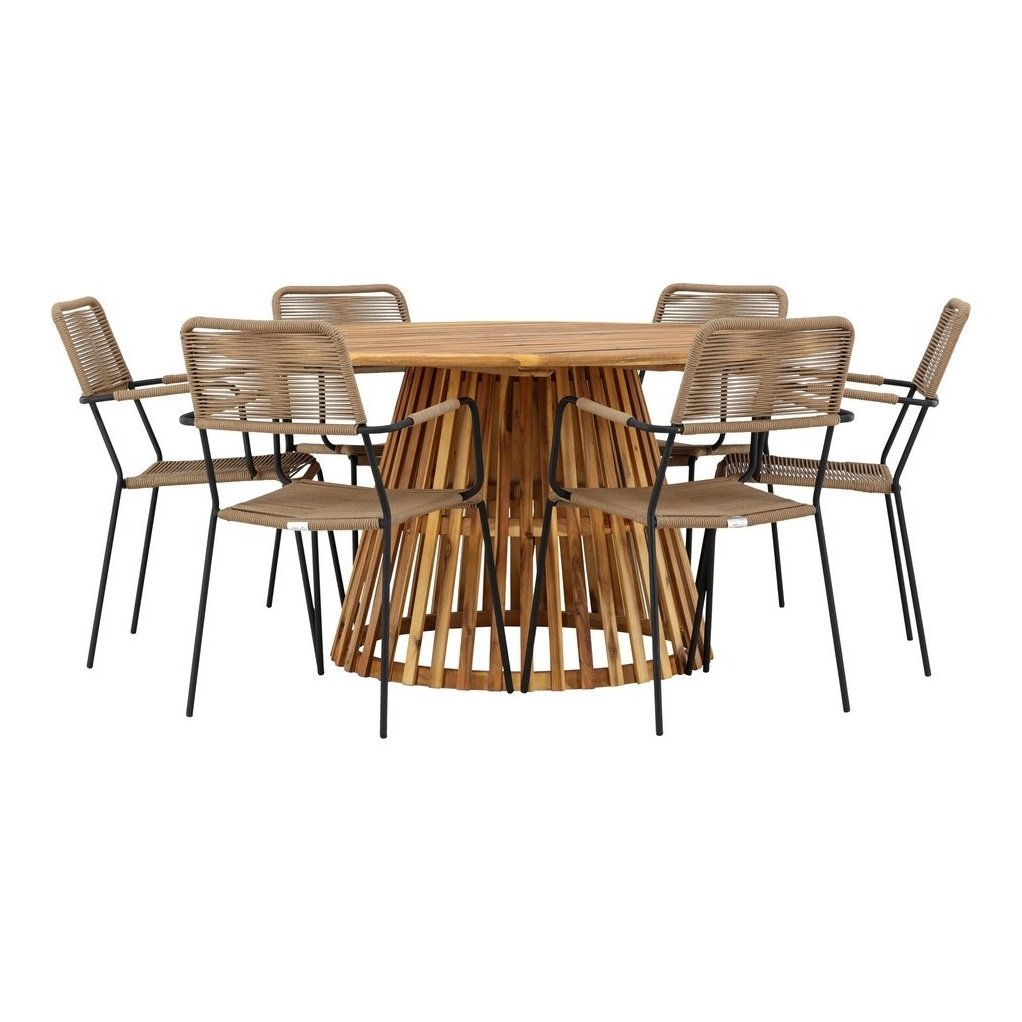 Tucumán spisebord ø120 + Lindos Lenestol / Venture Design Spisegruppe