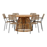 Tucumán spisebord ø120 + Lindos Lenestol / Venture Design Spisegruppe