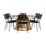 Tucumán spisebord Akasia ø120 + Lindos lenestol Venture Design Spisegruppe