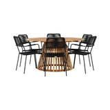 Tucumán spisebord Akasia ø120 + Lindos lenestol Venture Design Spisegruppe