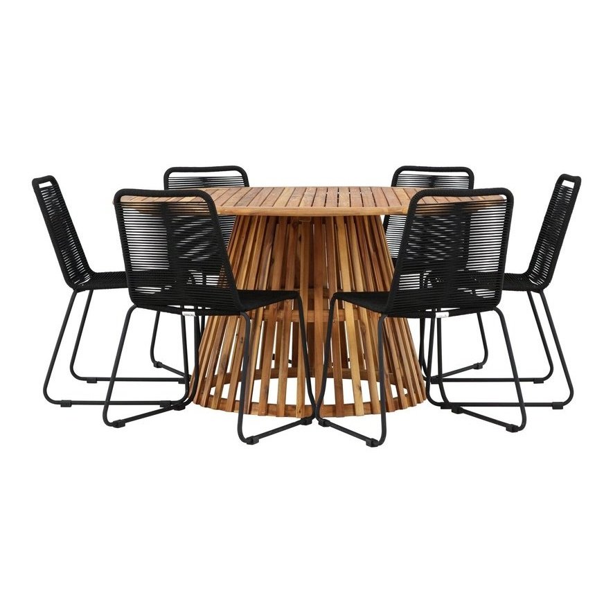 Tucumán spisebord Akasia ø120 + Lindos Venture Design Spisegruppe