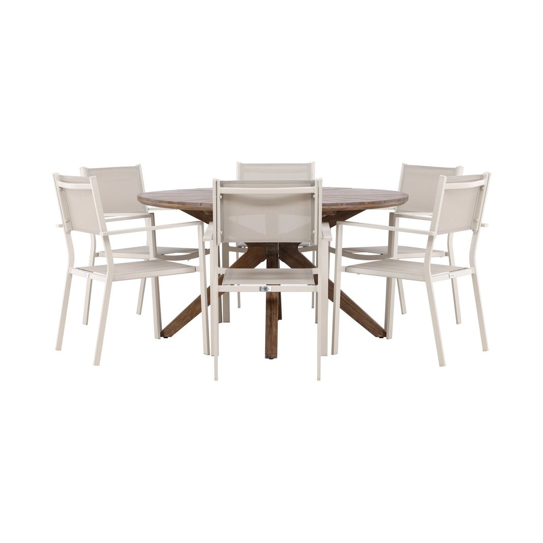 Rosario spisebord- Ø140 + Copacabana Venture Design Spisegruppe