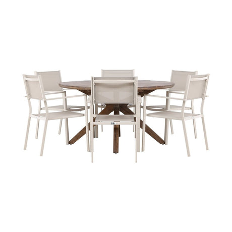 Rosario spisebord- Ø140 + Copacabana Venture Design Spisegruppe