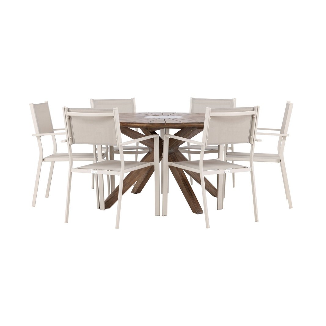 Rosario spisebord- Ø140 + Copacabana Venture Design Spisegruppe