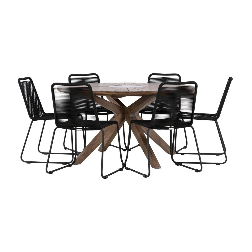 Rosario spisebord- Ø140 + Lindos Venture Design Spisegruppe