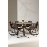 Rosario spisebord- Ø140 + Lindos spisestoler Venture Design Spisegruppe
