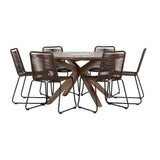 Rosario spisebord- Ø140 + Lindos spisestoler Venture Design Spisegruppe