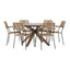 Rosario spisebord- Ø140 + Lindos Lenestol Venture Design Spisegruppe