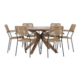 Rosario spisebord- Ø140 + Lindos Lenestol Venture Design Spisegruppe