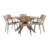 Rosario spisebord- Ø140 + Lindos Lenestol Venture Design Spisegruppe