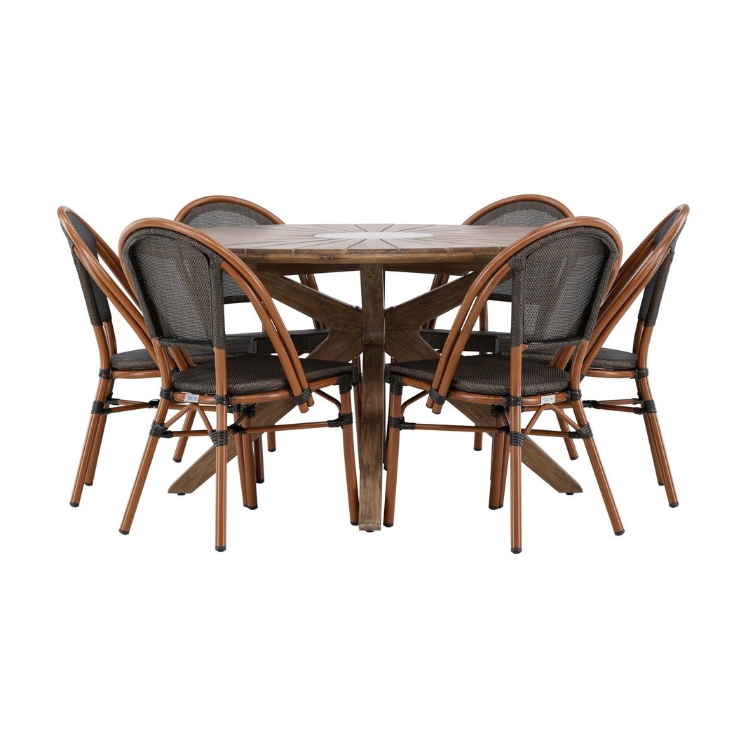 Rosario spisebord- Ø140 +Guarda Caféstol Venture Design Spisegruppe