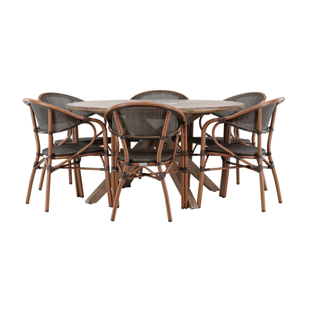 Rosario spisebord- Ø140 + Vila Real Caféstol Venture Design Spisegruppe