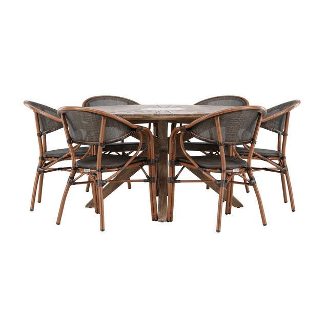 Rosario spisebord- Ø140 + Vila Real Caféstol Venture Design Spisegruppe