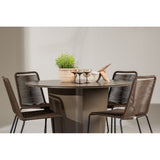 Santa Fe Spisebord ø120 Roasty + Lindos spisestoler Venture Design Spisegruppe
