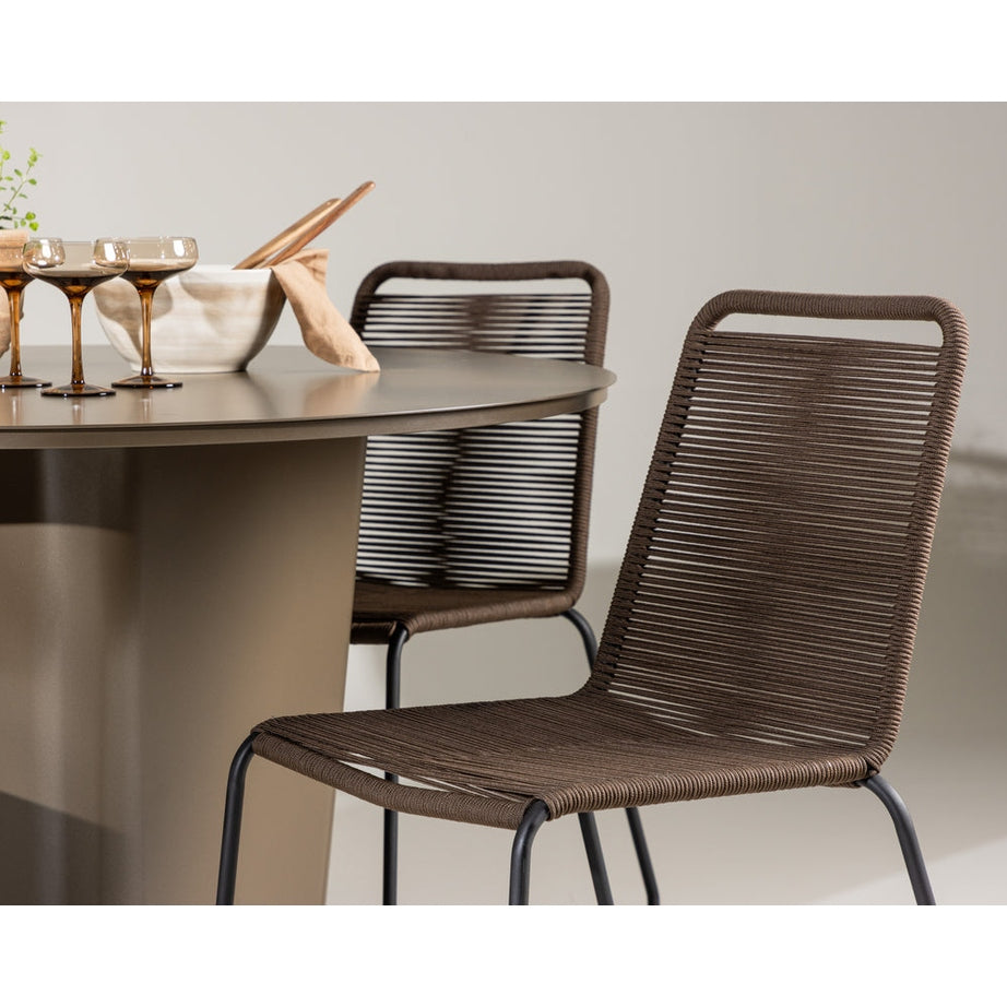 Santa Fe Spisebord ø120 Roasty + Lindos spisestoler Venture Design Spisegruppe