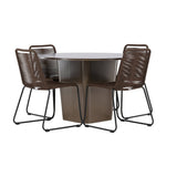 Santa Fe Spisebord ø120 Roasty + Lindos spisestoler Venture Design Spisegruppe