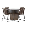 Santa Fe Spisebord ø120 Roasty + Lindos spisestoler Venture Design Spisegruppe