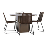 Santa Fe Spisebord ø120 Roasty + Lindos spisestoler Venture Design Spisegruppe