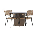 Santa Fe Spisebord ø120 Roasty + Lindos Lenestol Venture Design Spisegruppe