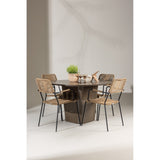 Santa Fe Spisebord ø120 Roasty + Lindos Lenestol Venture Design Spisegruppe