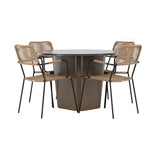 Santa Fe Spisebord ø120 Roasty + Lindos Lenestol Venture Design Spisegruppe