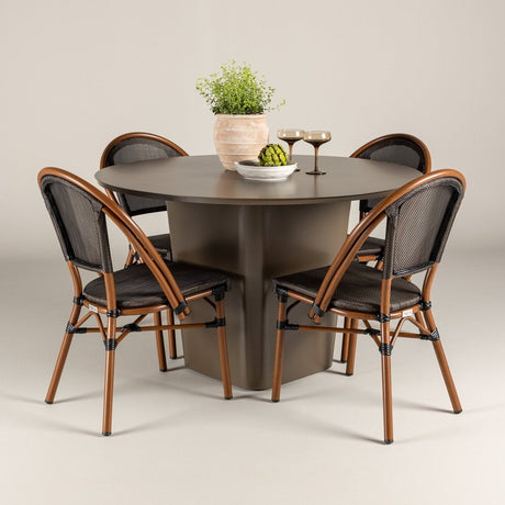 Santa Fe Spisebord ø120 Roasty +Guarda Caféstol Venture Design Spisegruppe