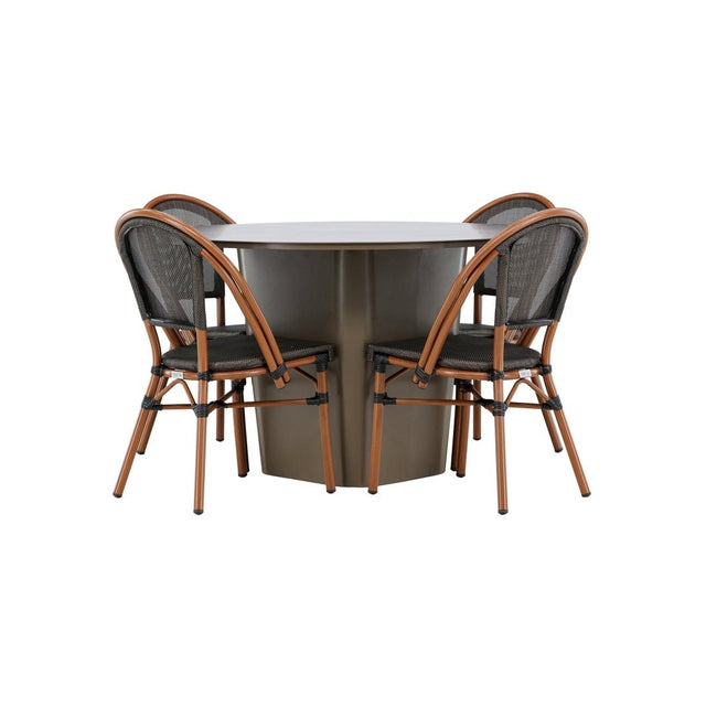 Santa Fe Spisebord ø120 Roasty +Guarda Caféstol Venture Design Spisegruppe