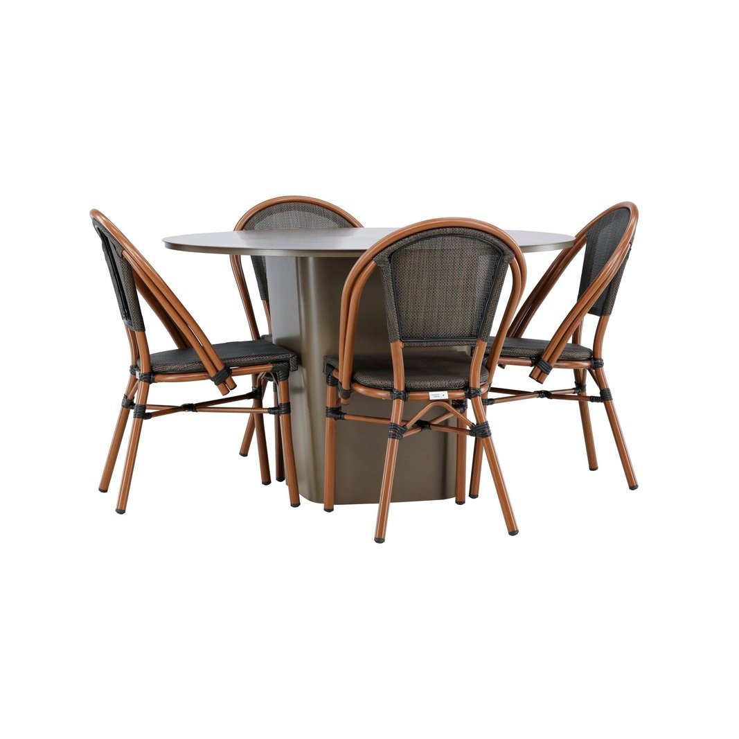 Santa Fe Spisebord ø120 Roasty +Guarda Caféstol Venture Design Spisegruppe