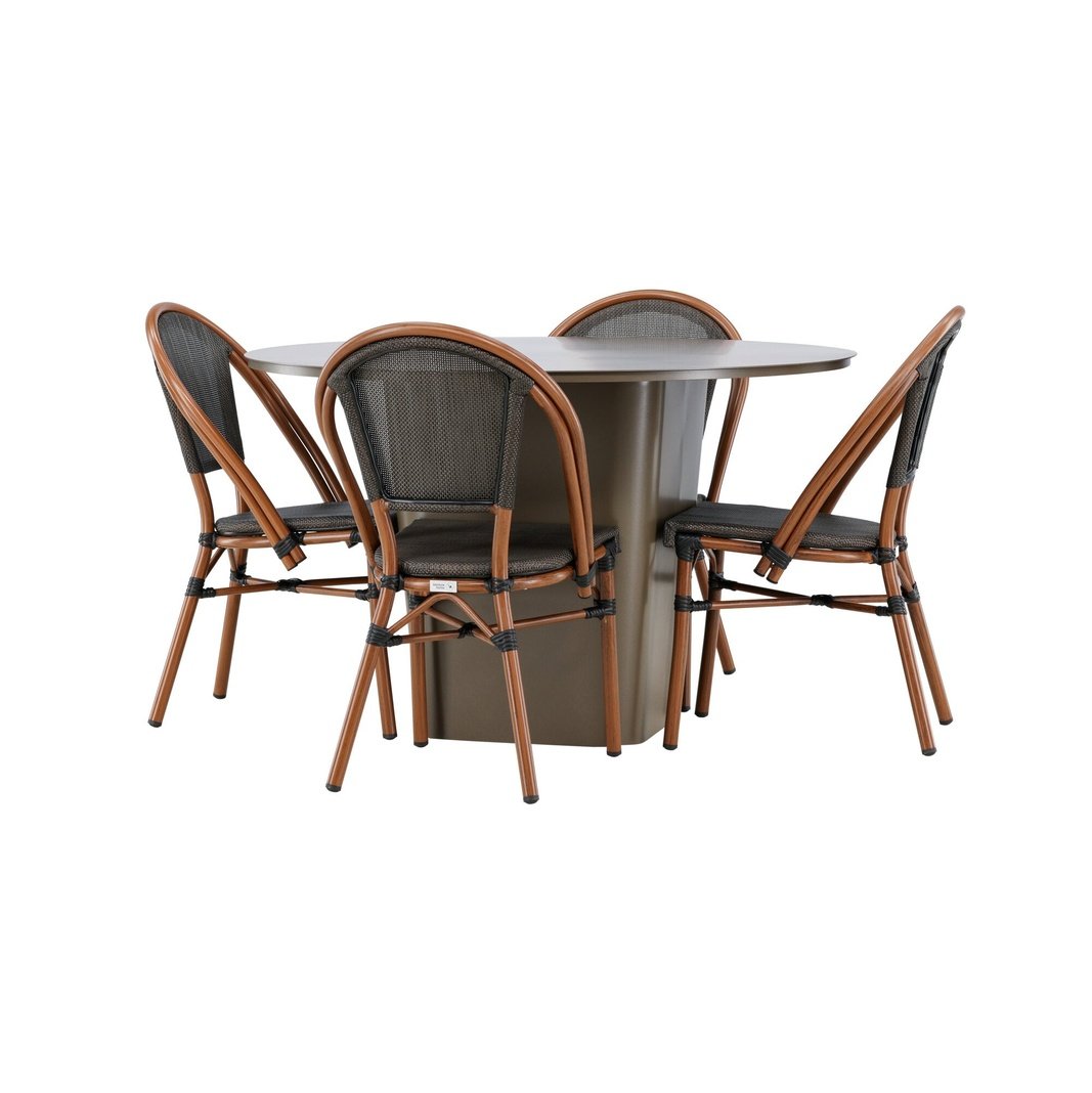 Santa Fe Spisebord ø120 Roasty +Guarda Caféstol Venture Design Spisegruppe