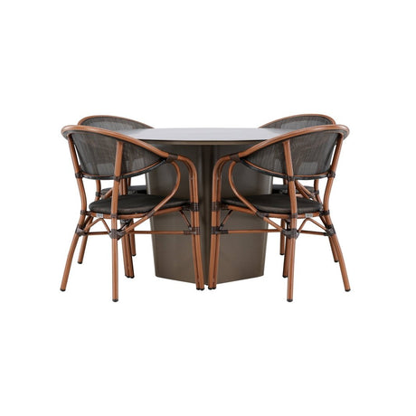 Santa Fe Spisebord ø120 Roasty + Vila Real Caféstol Venture Design Spisegruppe