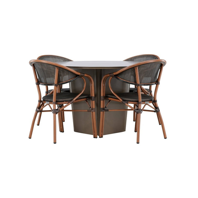 Santa Fe Spisebord ø120 Roasty + Vila Real Caféstol Venture Design Spisegruppe