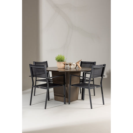 Santa Fe spisebord ø120 Roasty + Copacabana Venture Design Spisegruppe