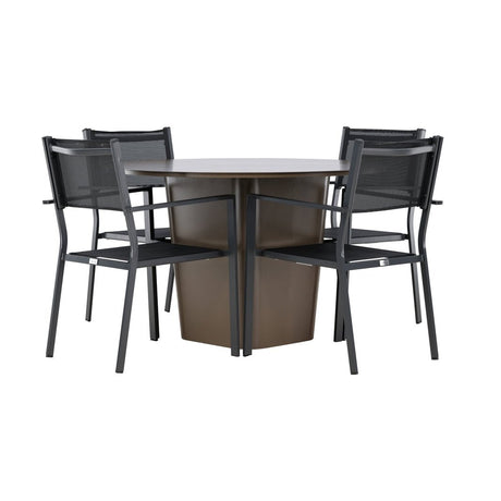 Santa Fe spisebord ø120 Roasty + Copacabana Venture Design Spisegruppe