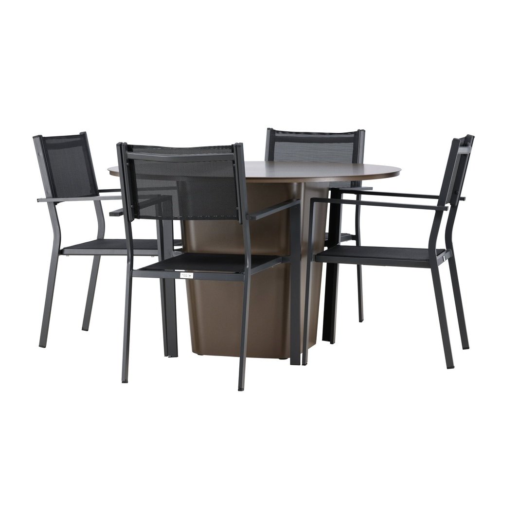 Santa Fe spisebord ø120 Roasty + Copacabana Venture Design Spisegruppe