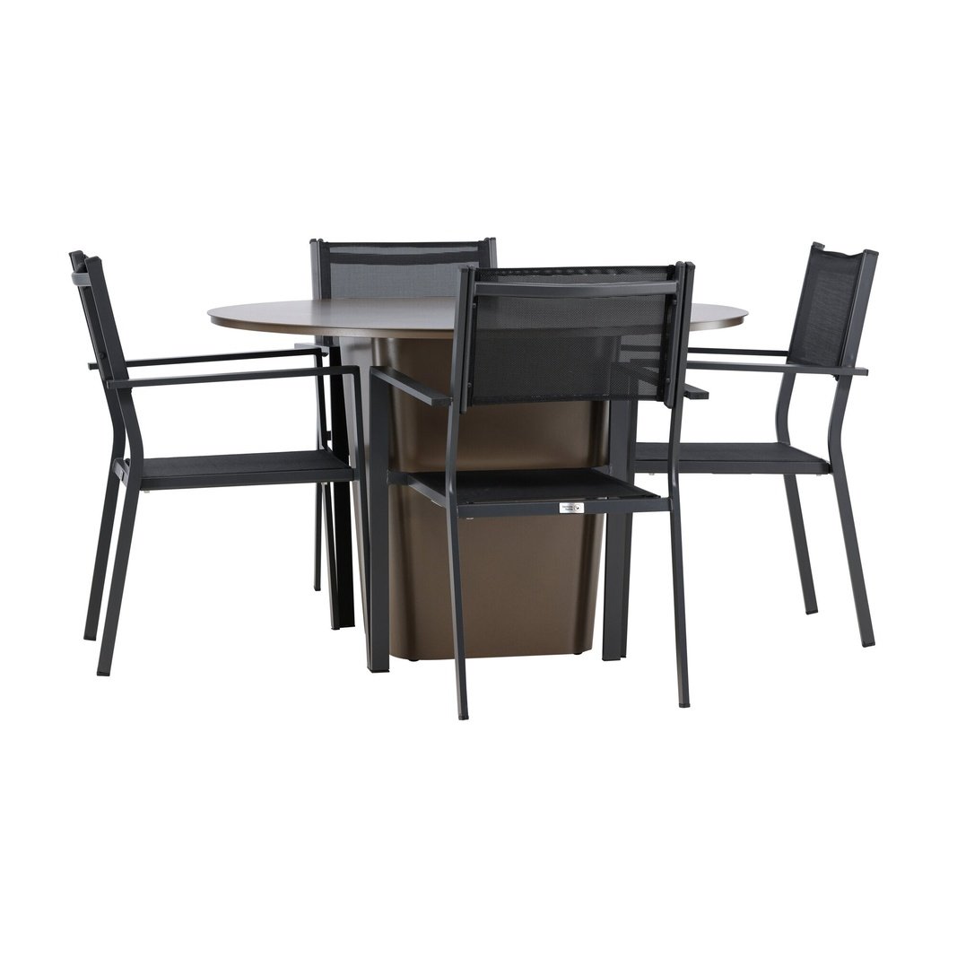 Santa Fe spisebord ø120 Roasty + Copacabana Venture Design Spisegruppe
