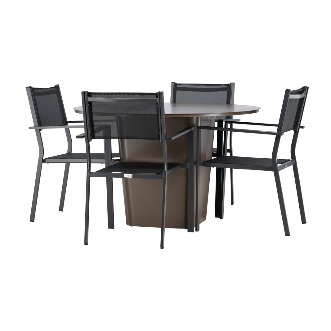 Santa Fe spisebord ø120 Roasty + Copacabana Venture Design Spisegruppe