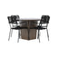 Santa Fe Spisebord ø120 Roasty + Lindos Lenestol Venture Design Spisegruppe