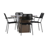 Santa Fe Spisebord ø120 Roasty + Lindos Lenestol Venture Design Spisegruppe