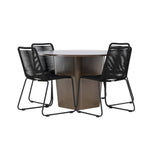 Santa Fe Spisebord ø120 Roasty + Lindos Venture Design Spisegruppe
