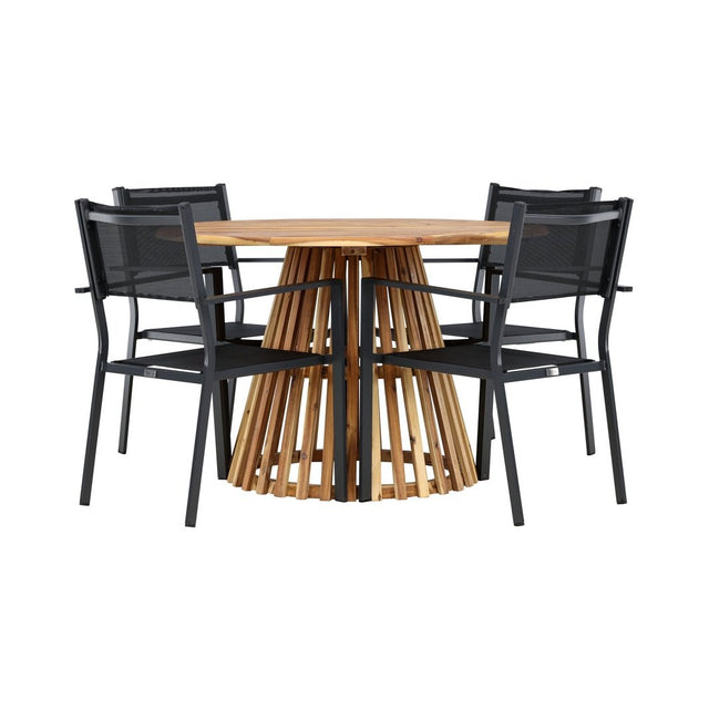 Lerret Spisebord Rundtø110**75 + Copacabana Venture Design Spisegruppe