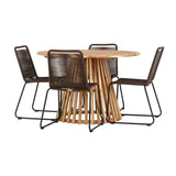 Lerret Spisebord Rundtø110**75 + Lindos spisestoler Venture Design Spisegruppe