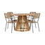 Lerret Spisebord Rundtø110**75 + Lindos Lenestol Venture Design Spisegruppe